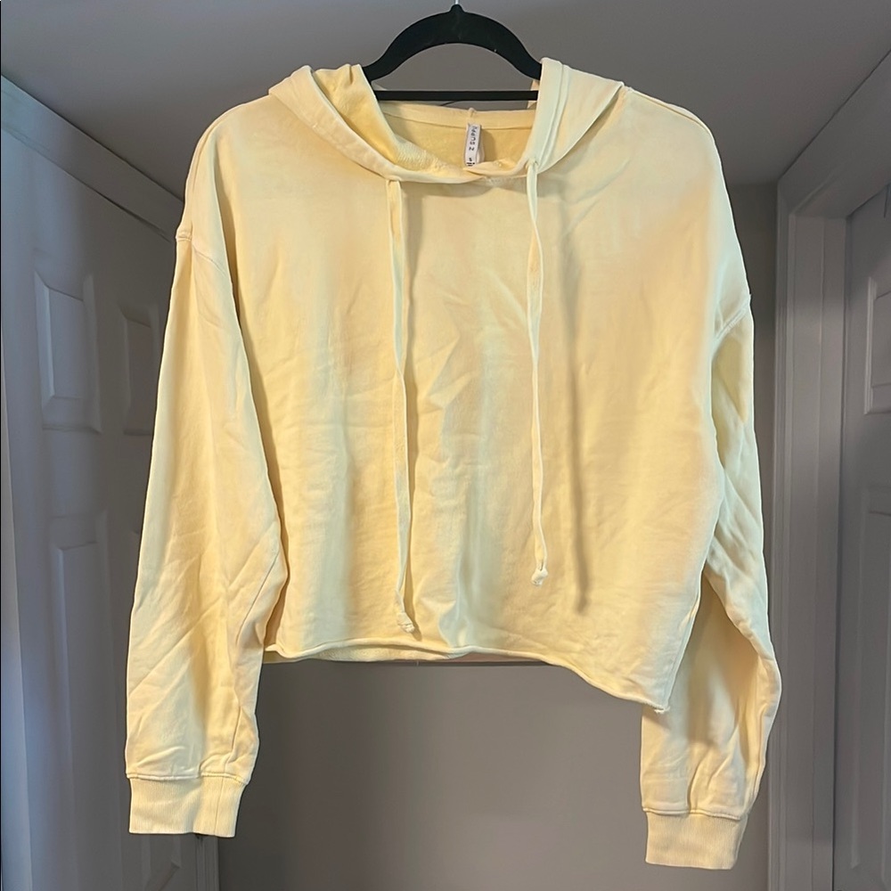 Z Supply Butter Yellow Cropped Boxy Hoodie